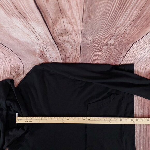 James Perse Womens Size 3 Large Relaxed Crop Hoodie Black Cotton - Picture 11 of 11